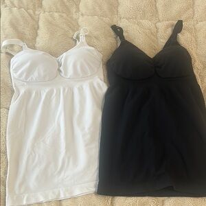 Women's Black and White Nursing/Maternity Tanks